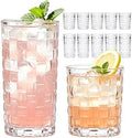 QAPPDA Embossed Drinking Glasses 12 Pack, 11oz & 8oz Old Fashioned