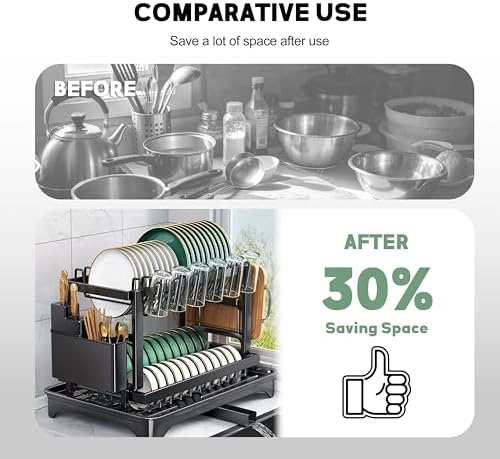 Steel Dish Drying Rack, 16.5" D x 11.5" W x 11.5" H