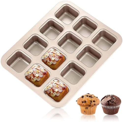 Good Dee's Square Non-Stick 12-Cup Muffin Pan - Naturally Slick