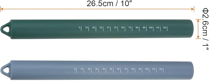 HARFINGTON 2pcs Silicone Rolling Pin 10" Stainless Silicone Surface Non-Stick - Image 2