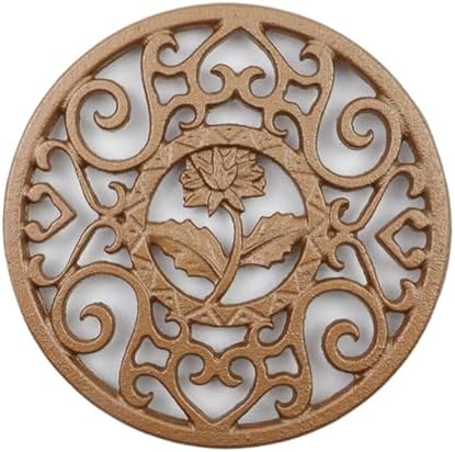 Bitray Cast Iron Trivet Mat Gold Vintage Flower Pot Holder Coaster