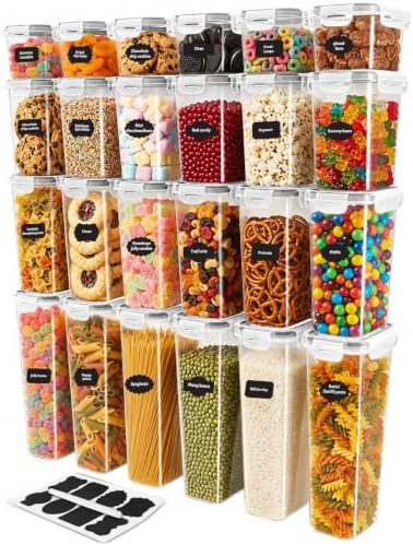 KICHLY Plastic Airtight Food Storage Containers Sets with Lids, 24 Pack