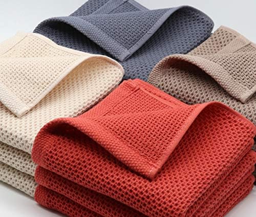 Cotton Dish Rags Dish Cloths for Washing Dishes,12”x12”,6 Pack,Multi