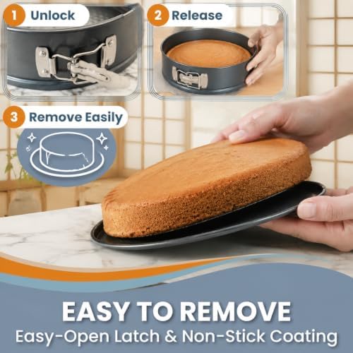 Cheesecake Baking Pans, Non-stick Springform Pan Set & Silicone Sleeve
