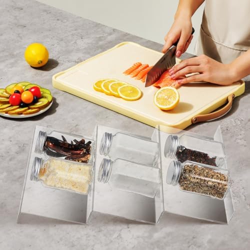Unomor Expandable Spice Rack Drawer Organizer 4 pack Acrylic