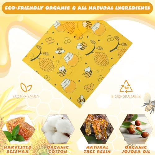 Tranqun 27 Pack Reusable Beeswax Food Wraps