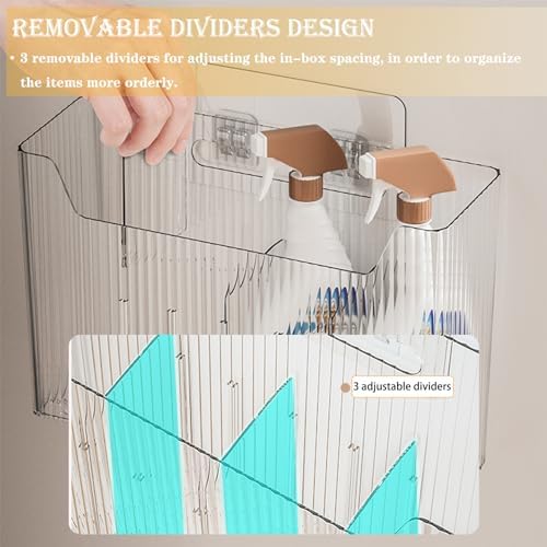 Lae Nuvole Cabinet Door Storage 2-Pack, Clear Adhesive Organizer for