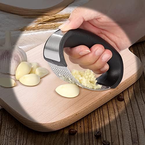 2 Pack Stainless Steel Garlic Press Rockers with Peelers