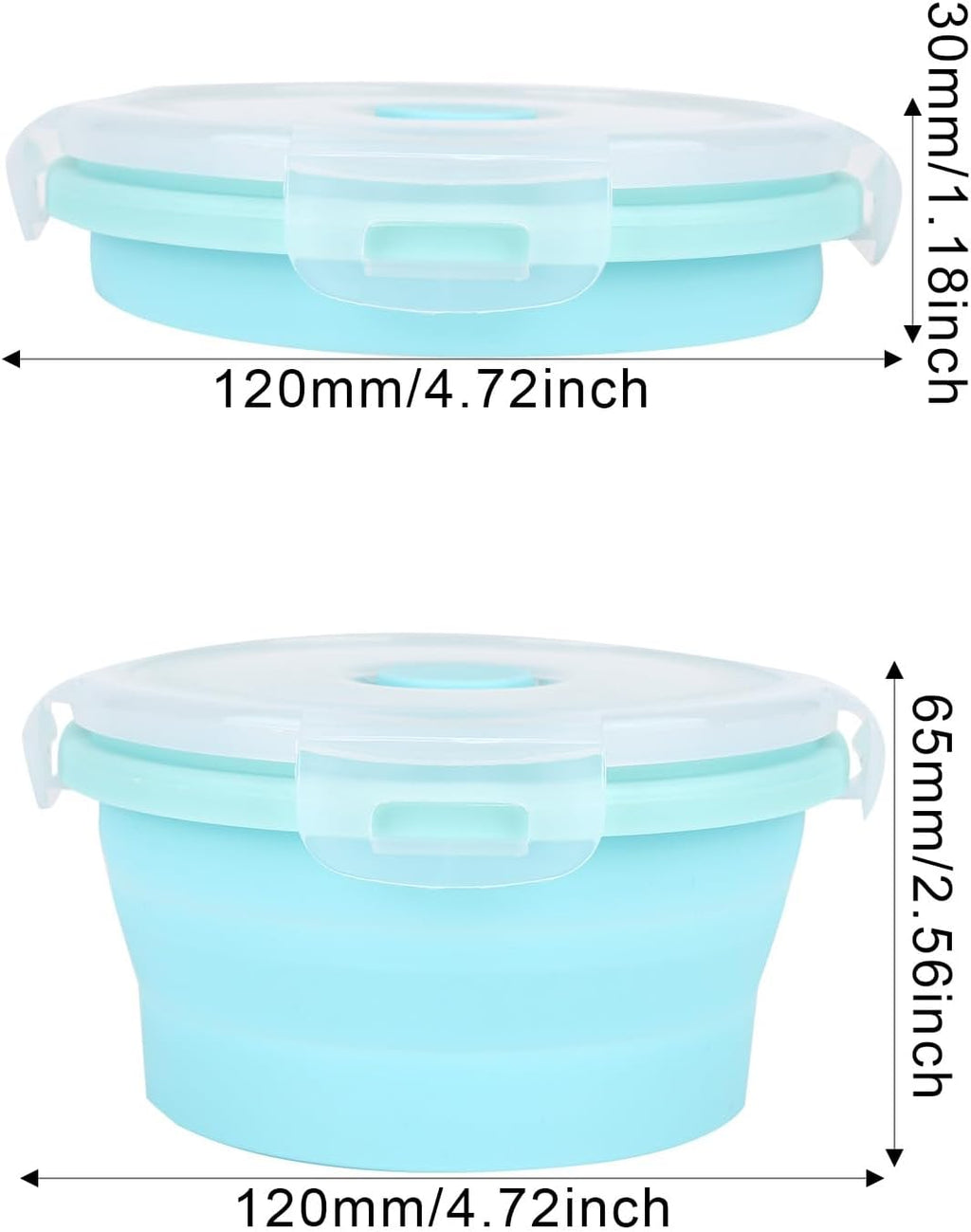 2pcs Collapsible Dog Bowls, Silicone Food & Water Travel Bowl with Lid