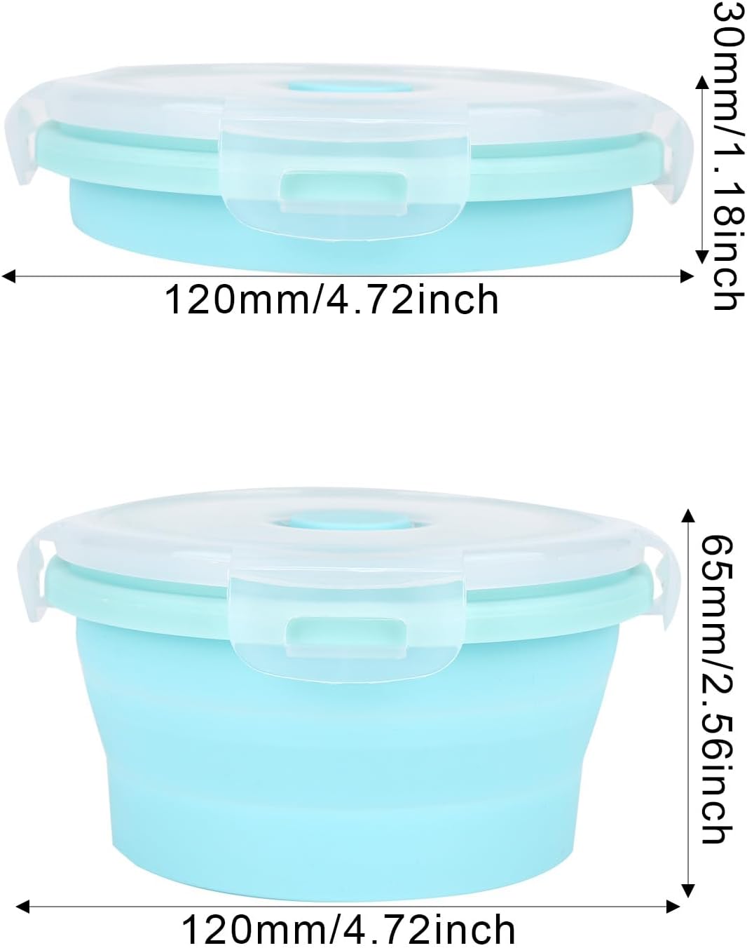 2pcs Collapsible Dog Bowls, Silicone Food & Water Travel Bowl with Lid