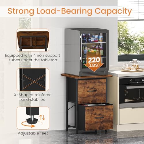 Snughome Mini Fridge Stand with Storage, Mini Fridge Cabinet Small