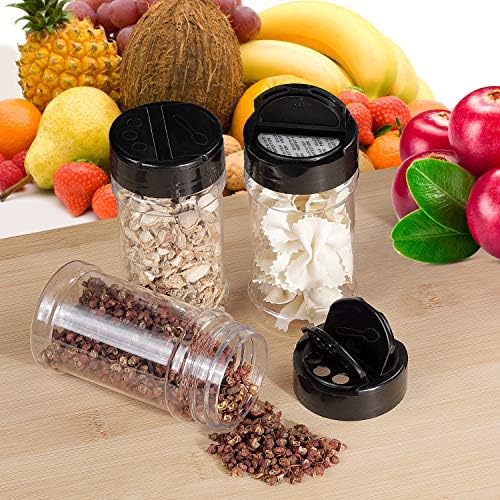 Spice Bottles, Dabacc 20Pcs 7oz Clear Plastic Container Jars with Lids