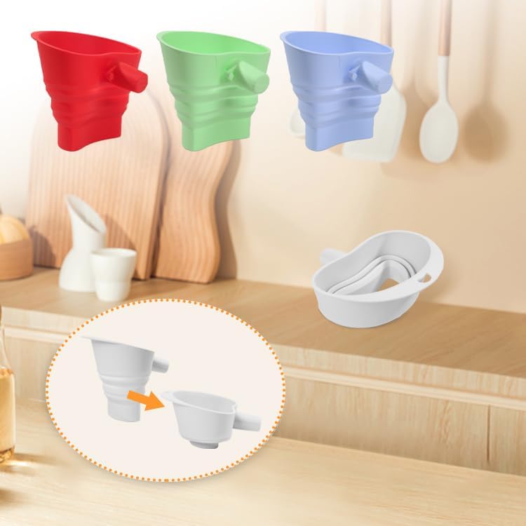 Flour Funnel for Kitchen Aid&Cream Scraper Set, Silicone Food-Grade