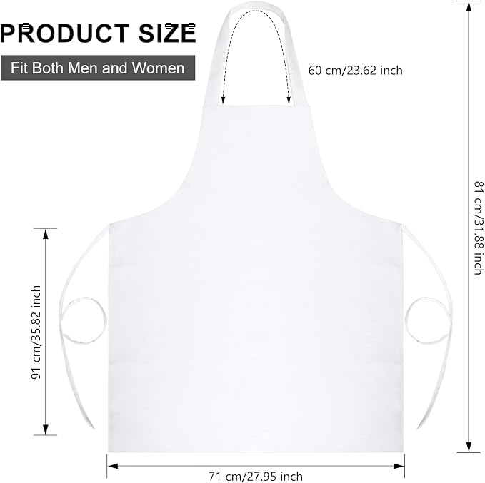 Foaincore Bib Aprons, Unisex Apron No Pocket Bulk Machine Washable Plain Aprons - Image 2