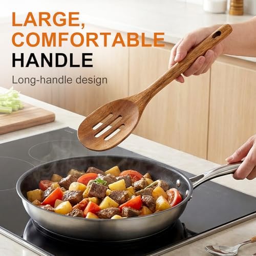 Acacia Wood Kitchen Utensil Set, Wooden Spoon and Spatula