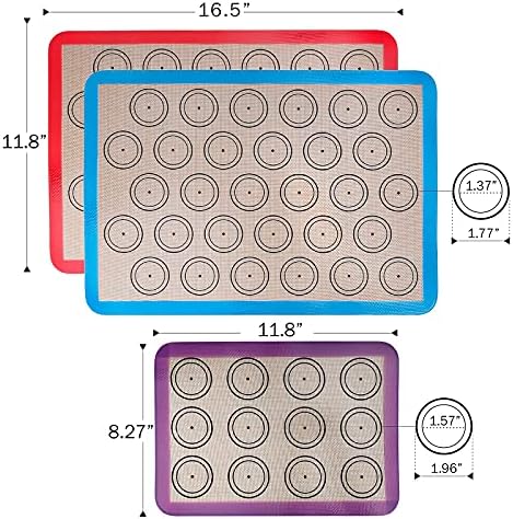 STATINT Baking Mats, Non-Stick, Reusable Food Safe Silicone- Pack of 4