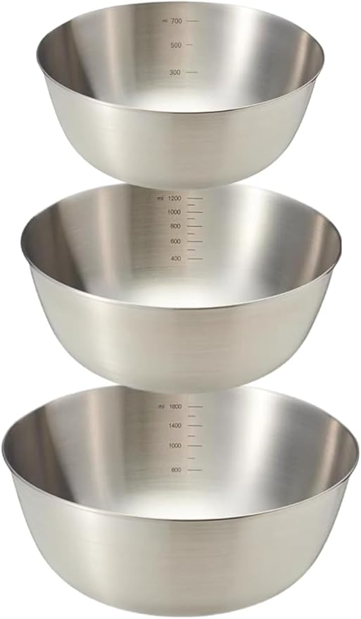 Mixing Bowls Set, Stainless Steel by Unknown