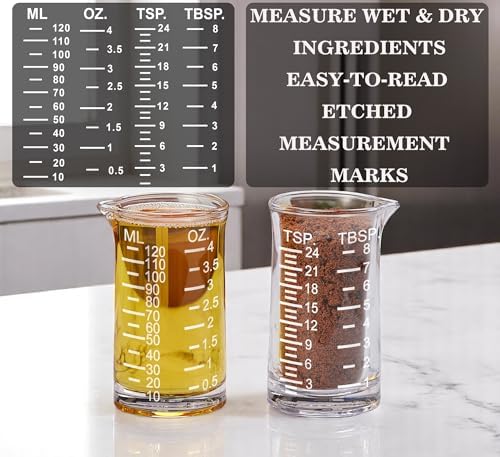 Ackers Shot Glass Etching Scale Measuring Cup 4 Ounce/120ML Liquid