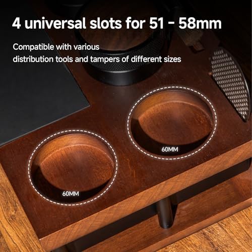 Espresso Tamping Station with Knock Box, 8-in-1 Wooden Coffee