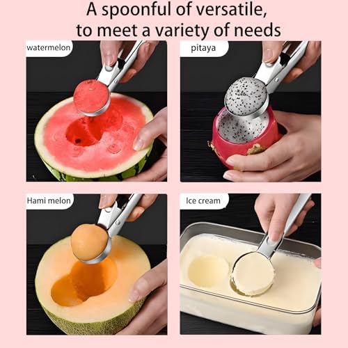 Ice Cream Scoop Set,2 Pcs Stainless Steel Ice Cream Scoop-With Release