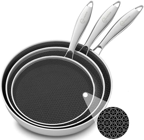 LOLYKITCH Hybrid 8-10-12 Inch Nonstick Frying Pan Set | PFOA Free