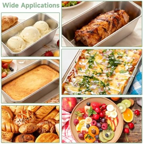 QTLCOHD 4 Pack Loaf Pans for Baking Bread, 7 x 3 Inch
