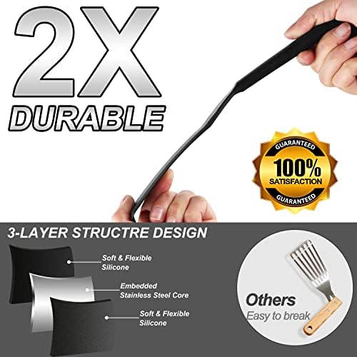 Anaeat Silicone Thin Spatula Set of 2 - Mini Brownie Serving Spatulas