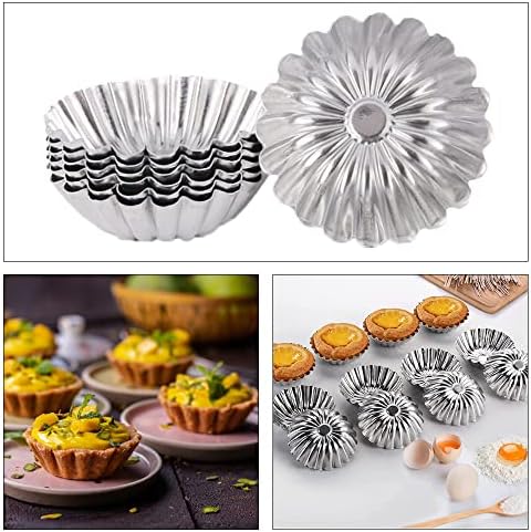 12 Pcs Aluminum Alloy Mini Tart & Pie Pan Set - Cake Cup Jelly Mold