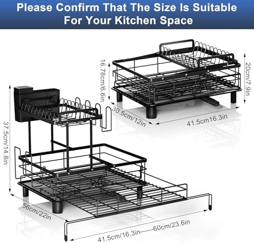 2 Tier Expandable Over-Sink Dish Drying Rack