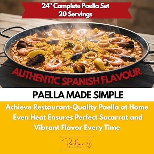 Paelluxe Paella Burner Stand & Regulator Set with 24 Inch Pan- 20