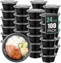 100 Pcs 24 oz Meal Prep Containers with Lids Round