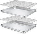 P&P CHEF 19.6 Inch Cookie Baking Sheet Pan with Wire Rack,4 Pcs