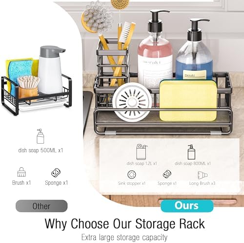 Kitchen Sink Sponge Holder, Black