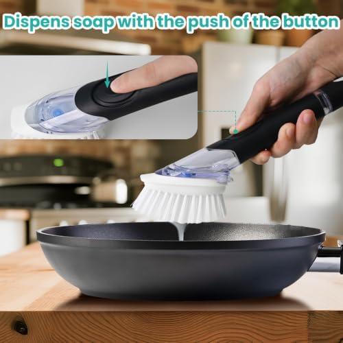 Soap Dispensing Dish Brush with Holder
