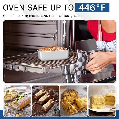 TeamFar Mini Loaf Pan, 3 PCS Stainless Steel Loaf Pans for Baking