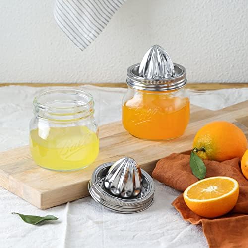 2-Pack Stainless Steel Juicers with Glass Mason Jars
