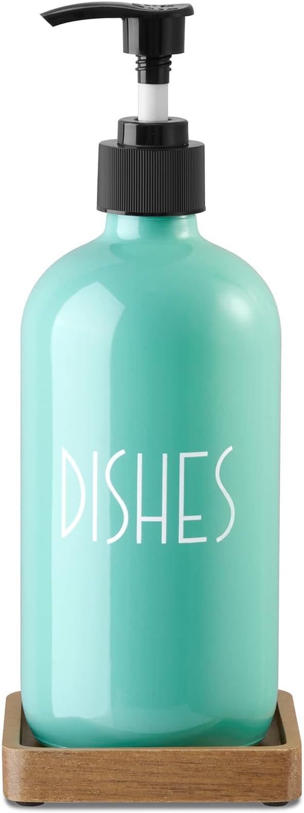 Turquoise Glass Dish Soap Dispenser by Unknown