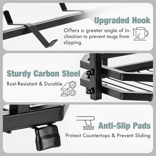 Coffee Mug Holder for Countertop, 22 Hooks Metal Coffee Cup Holder