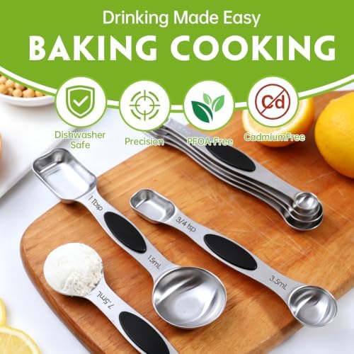 Measuring Spoons,Magnetic Measuring Spoons Set,304 Stainless Steel 7