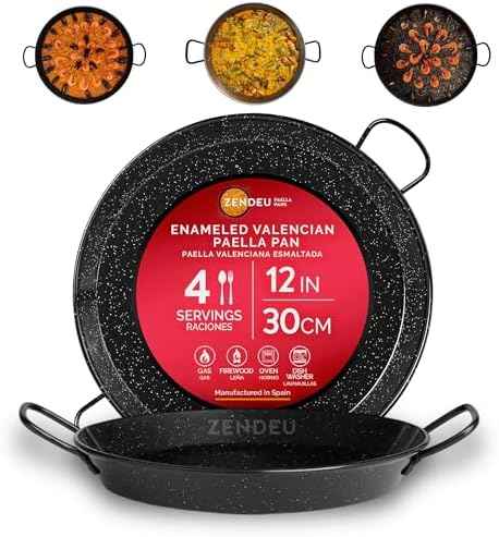 Paella Pan from Spain – Authentic Enameled Carbon Steel Paella Pan