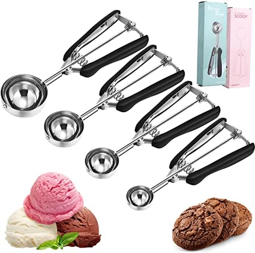 Yinder 4 Pcs Cookie Scoop Set Ice Cream Scooper Cookie Scoops for
