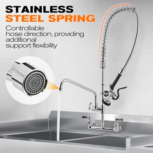 21" Height Commercial Sink Faucet with Sprayer