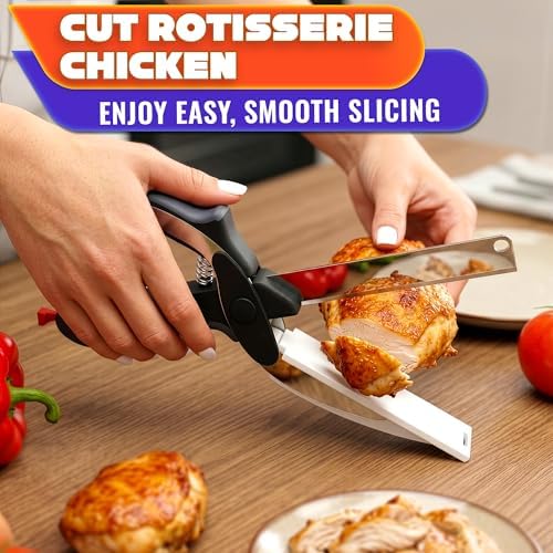 2-in-1 Kitchen Scissors for Food with Safety Lock