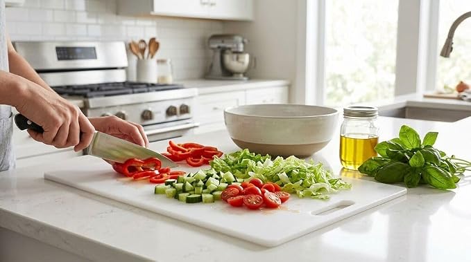 Farberware Extra-Large Plastic Cutting Board, Dishwasher- Safe Poly Chopping - Image 9