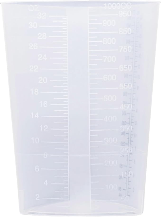 Vakly Plastic Graduated Triangular Intake Output Container 32 ounce Three-Sided - Image 9