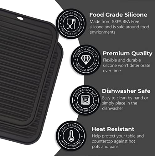 Silicone Trivets for Hot Dishes, Pots, Pans (4 Pack) - Heat-Resistant