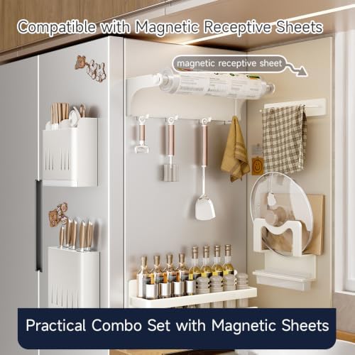 Magnetic Spice Rack, Fridge Wall Mount Double Layer Seasoning
