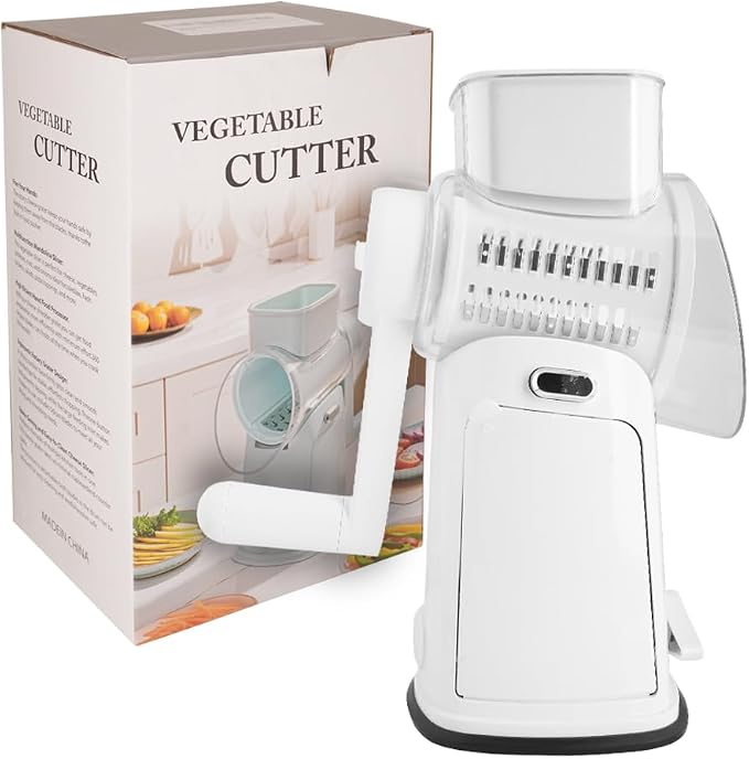 Rotary Cheese Grater Hand Crank, 10-Blade Shredder - Image 6