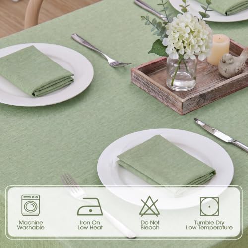 Veblandy Rectangle Tablecloth Linen Textured Waterproof & Stain