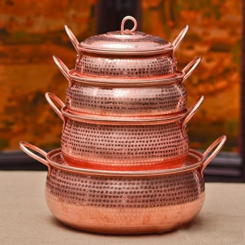 Handcrafted Hammered Copper Cookware Set - Ideal for Copper Chef